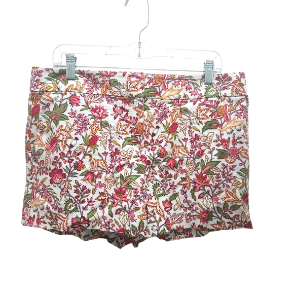 Loft Floral Paisley Boho Print Shorts Sz 10 Preppy Colorful Summer Fun 4" Inseam - Picture 1 of 5